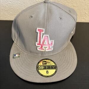 New Era Gray Los Angeles Dodgers 2022 Mother's Day On-Field 59FIFTY Size 8